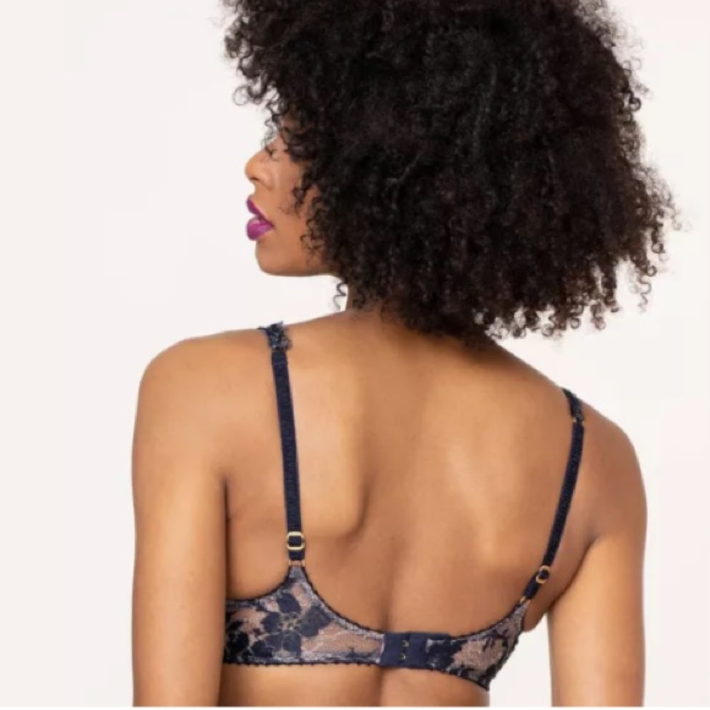 AP Mimosa Peach and Navy bra and brief 34D and AP2 - Picture 4 of 9